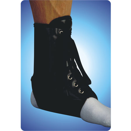 Black Lace-Up Ankle Brace