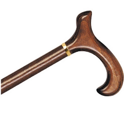 Derby Handle Wood Cane - Brown Stain