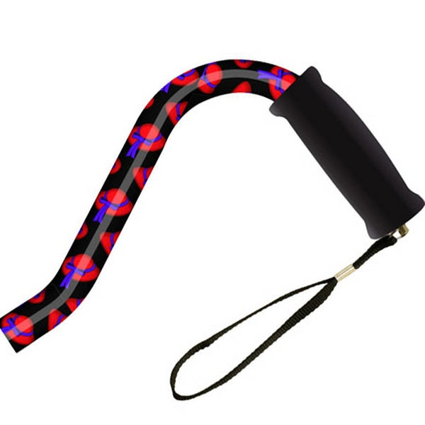Offset Handle Aluminum Cane - Blue Gray Pebble