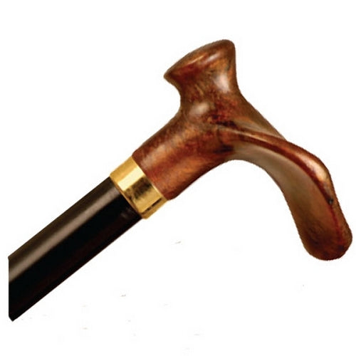 Wood Cane With Contour Handle - Mocha Handle