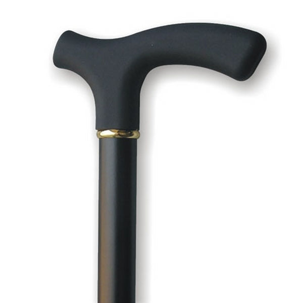 Wood Cane Soft Touch Fritz Handle - Black