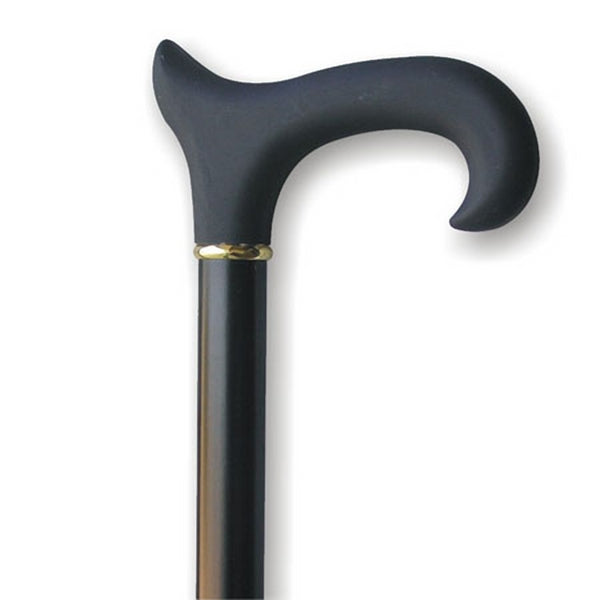 Wood Cane Soft Touch Derby Handle - Black