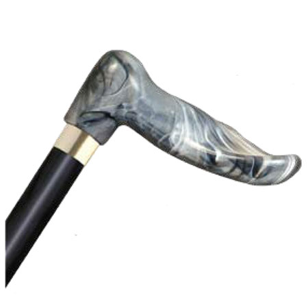 Wood Cane With Palm Grip Handle - Gray Marble