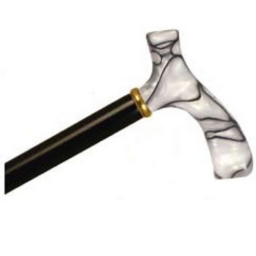 Acrylic Fritz Handle Cane - Black Swirl