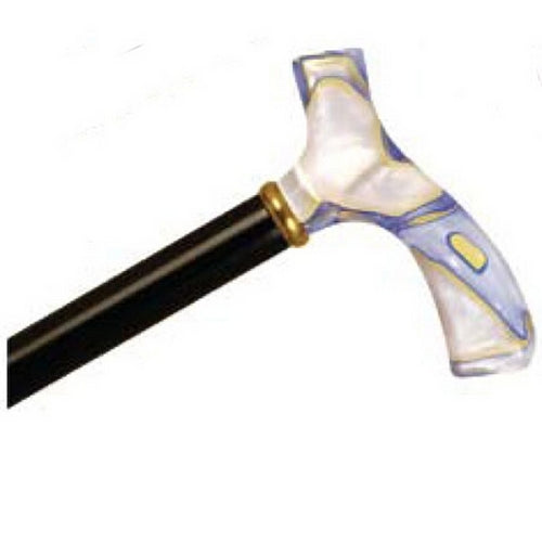 Acrylic Fritz Handle Cane - Aqua Swirl