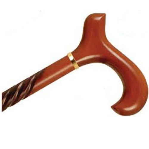 Derby Handle Wood Cane Spiral Cherry