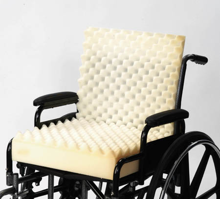 One Piece Convoluted Wheelchair Cushion W/Back