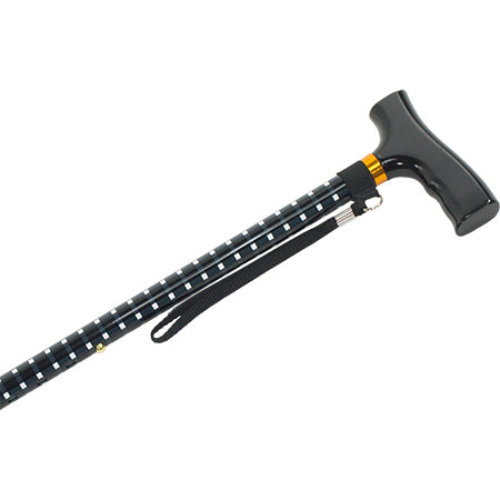 Straight Adjustable Cane - Black And White