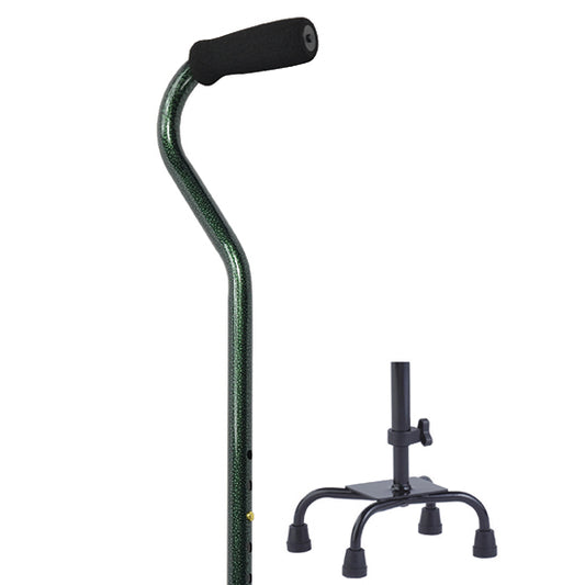 Small Base Quad Cane - Green Gray Pebble