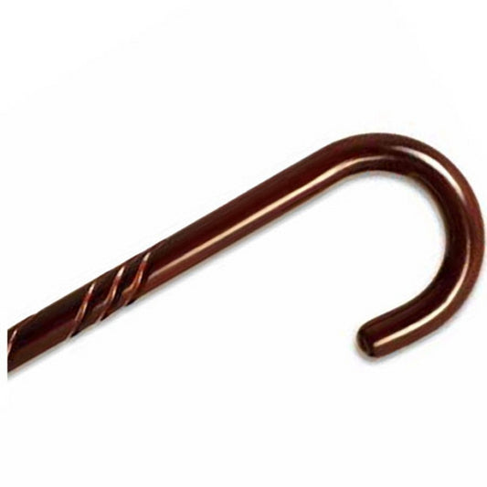 Tourist Handle Spiral Wood Cane - Walnut Stain