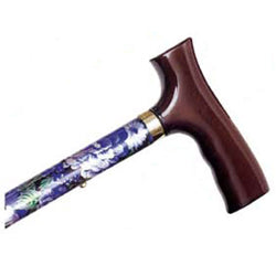 Adjustable Travel Folding Cane - Mauve Floral