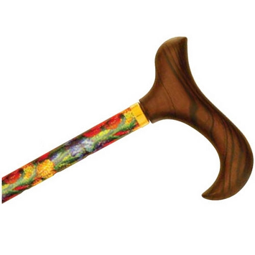 Travel Folding Cane With Slim Line Handle - Summer Garden