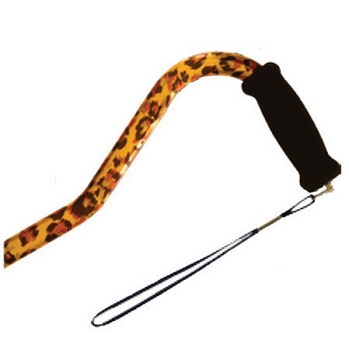 Offset Handle Aluminum Cane - Leopard