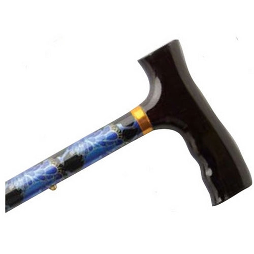 AdjustableTravel Folding Cane - Blue Peacock