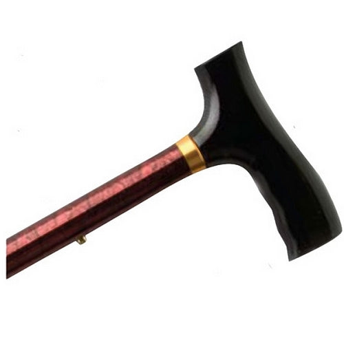 Adjustable Travel Folding Cane - Red Marble