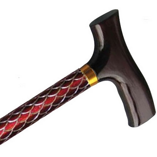 Adjustable Sparkle Travel Folding Cane - Red
