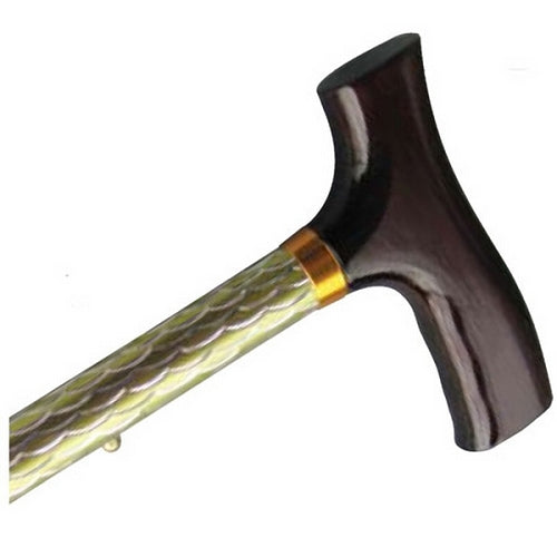 Adjustable Sparkle Travel Folding Cane - Champagne