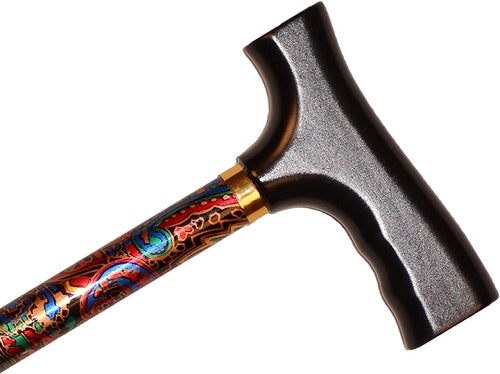 Straight Adjustable Cane - Paisley