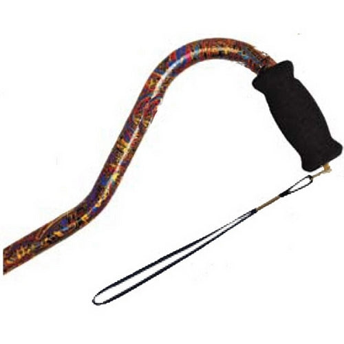Offset Handle Aluminum Cane - Paisley