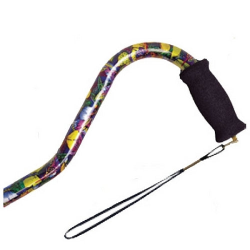 Offset Handle Aluminum Cane - Butterfly