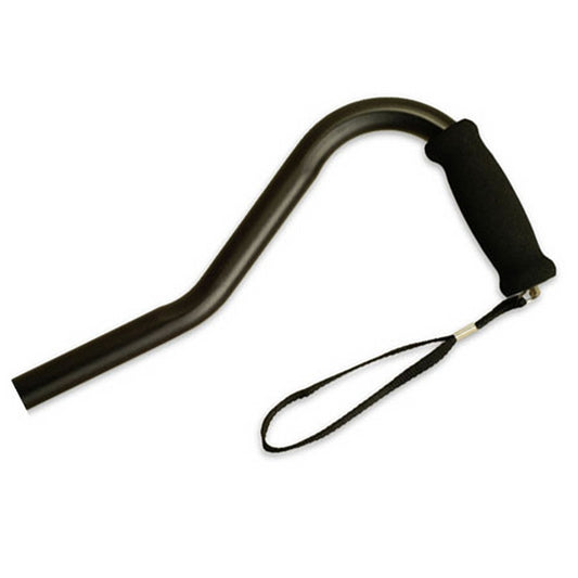 Offset Handle Aluminum Cane - Black