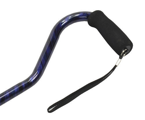 Offset Handle Aluminum Cane - Blue Black Vapors