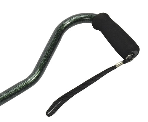 Offset Handle Aluminum Cane - Green Gray Pebble