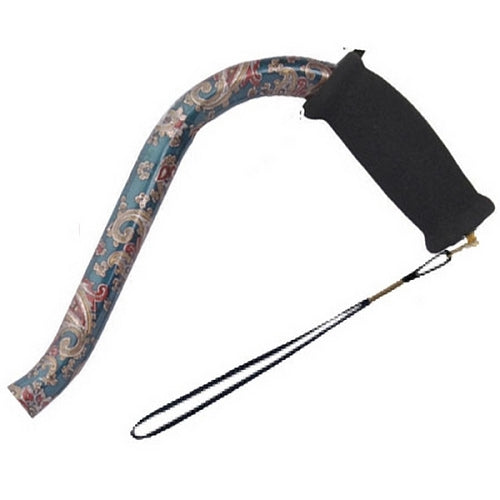Offset Handle Aluminum Cane - Green Paisley