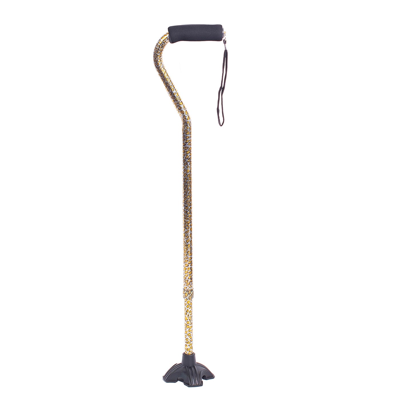 Self Standing Offset Handle Aluminum Cane - Cheeta