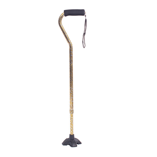 Self Standing Offset Handle Aluminum Cane - Cheeta
