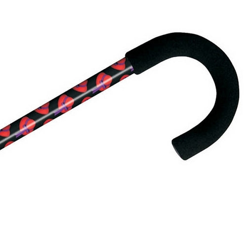 Designer Tourist Handle Adjustable Cane - Red Hat