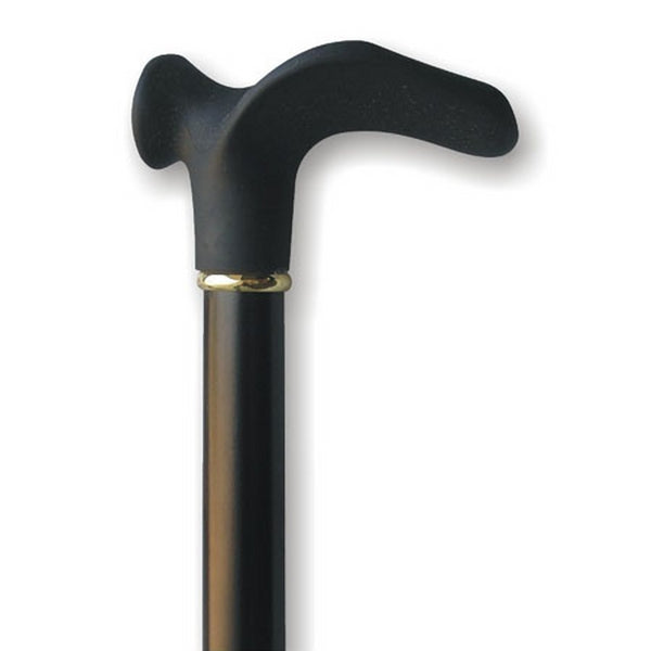 Wood Cane Soft Touch Contour Handle - Black