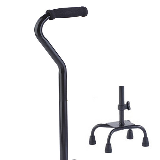 Bariatric Small Base Quad Cane - Black