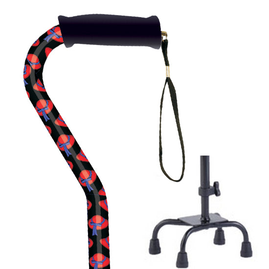 Small Base Quad Cane - <br>Red Hat