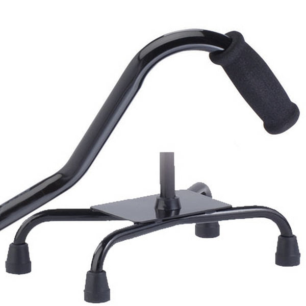 Large Base Quad Cane - <br>Black