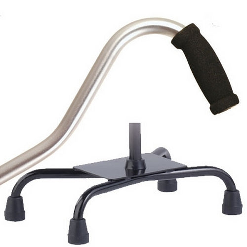 Large Base Quad Cane - <br>Silver