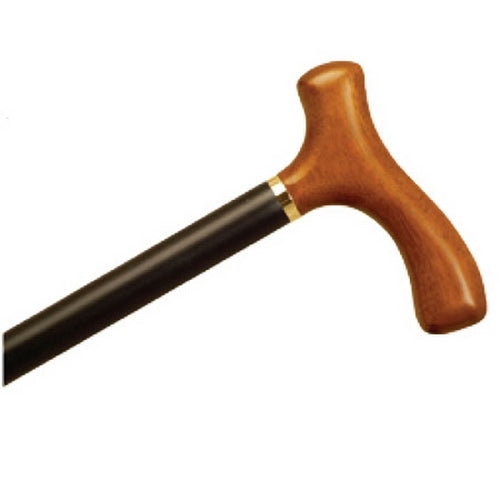 Fritz Handle Wood Cane - Natural Stain Handle, Black Shaft