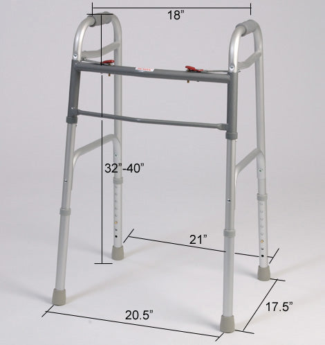 Dual Button Folding Walker