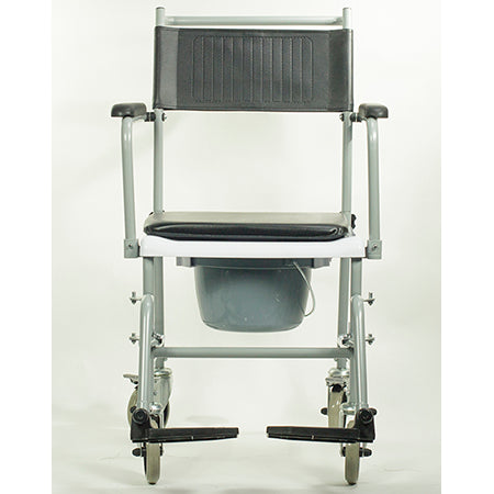 Mobile Drop-Arm Transport Chair Commode