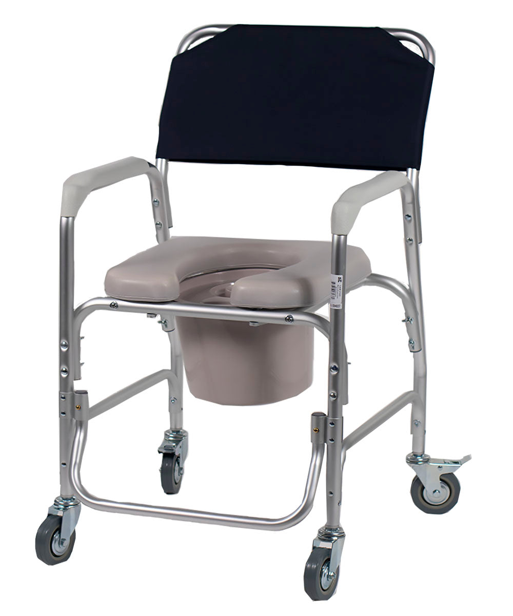 Deluxe Mobile Shower Chair with Padded Seat